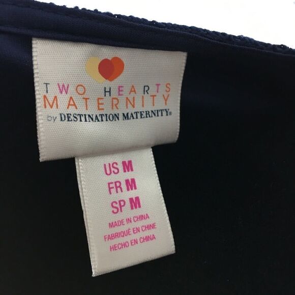 Two hearts maternity blue lace lined dress Sz M - Picture 4 of 8